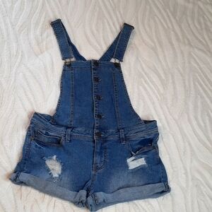 Tinseltown Blue Denim Short Overalls